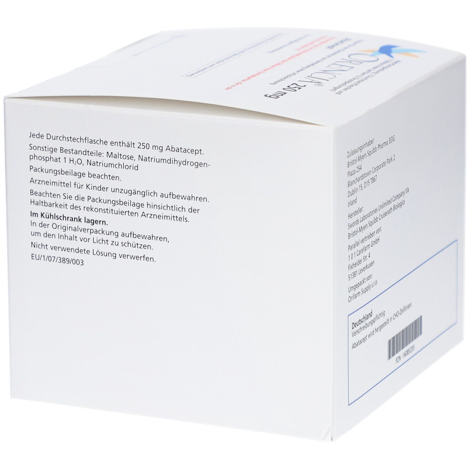 ORENCIA 250 mg Plv.f.e.Konz.z.Herst.e.Inf.-Lsg.