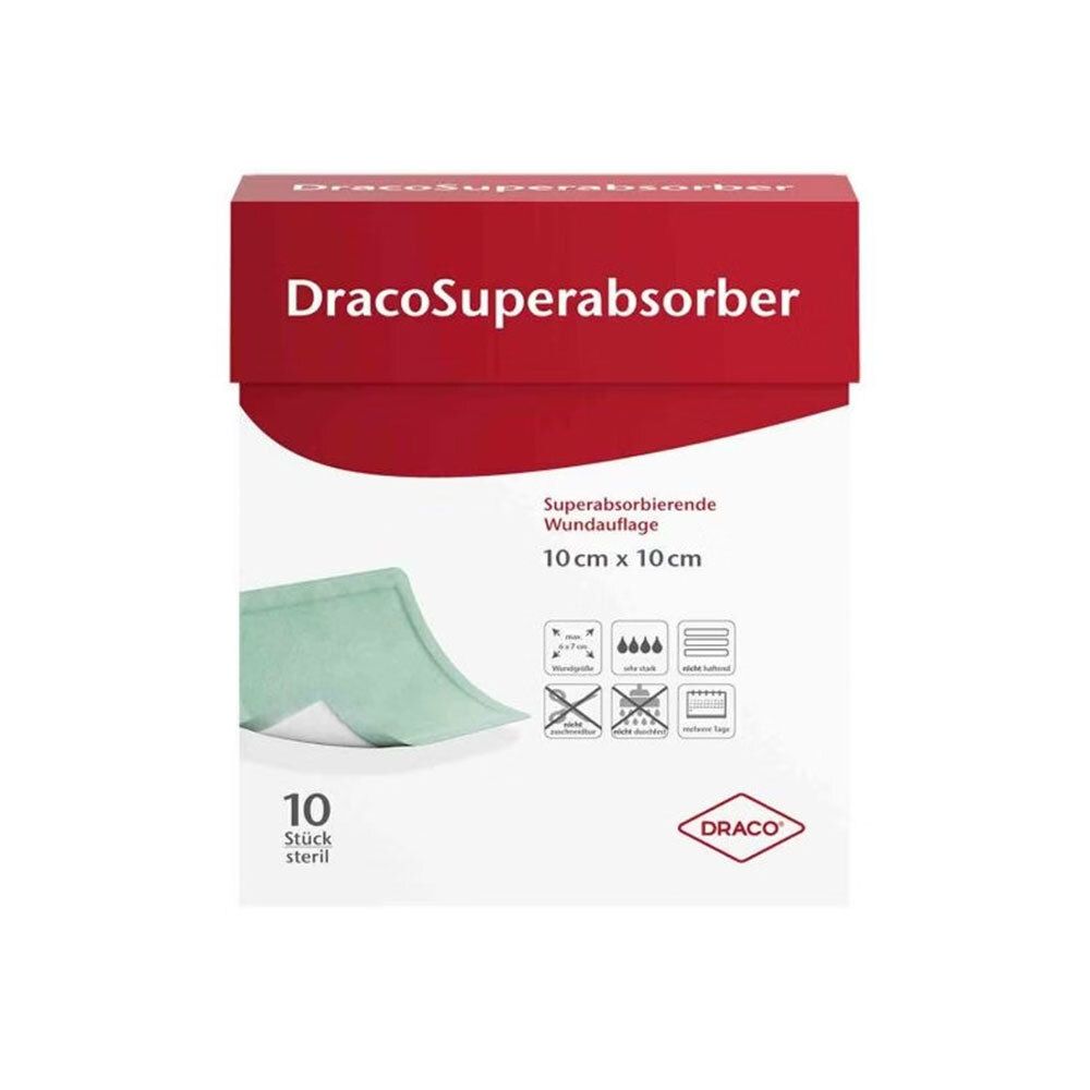 Dracosuperabsorber 10x10 cm Wundauflage 10 St Verband