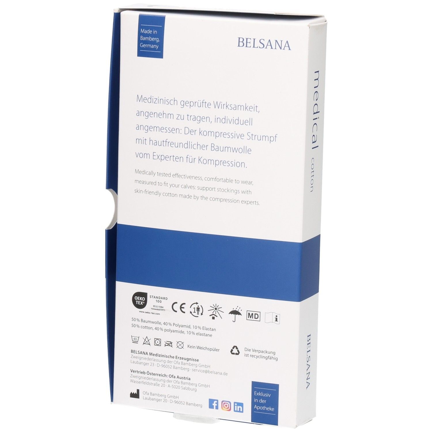 Belsana medical cotton AD Gr.M Gr.45-47 schwarz