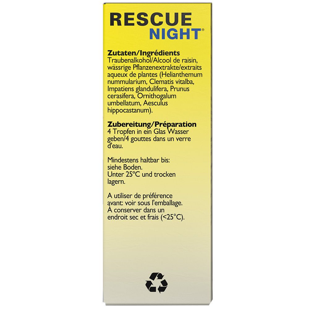 Bach RESCUE Night Tropfen mit Alkohol