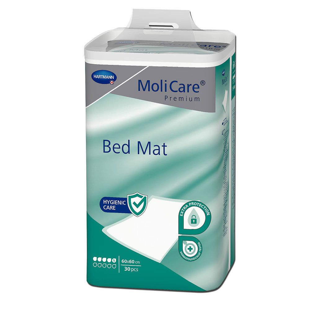 MoliCare Premium Bed Mat 5 Tropfen 60x60 cm ​Bettschutzeinlage mit flüssigkeitsundurchlässiger Folienrückseite