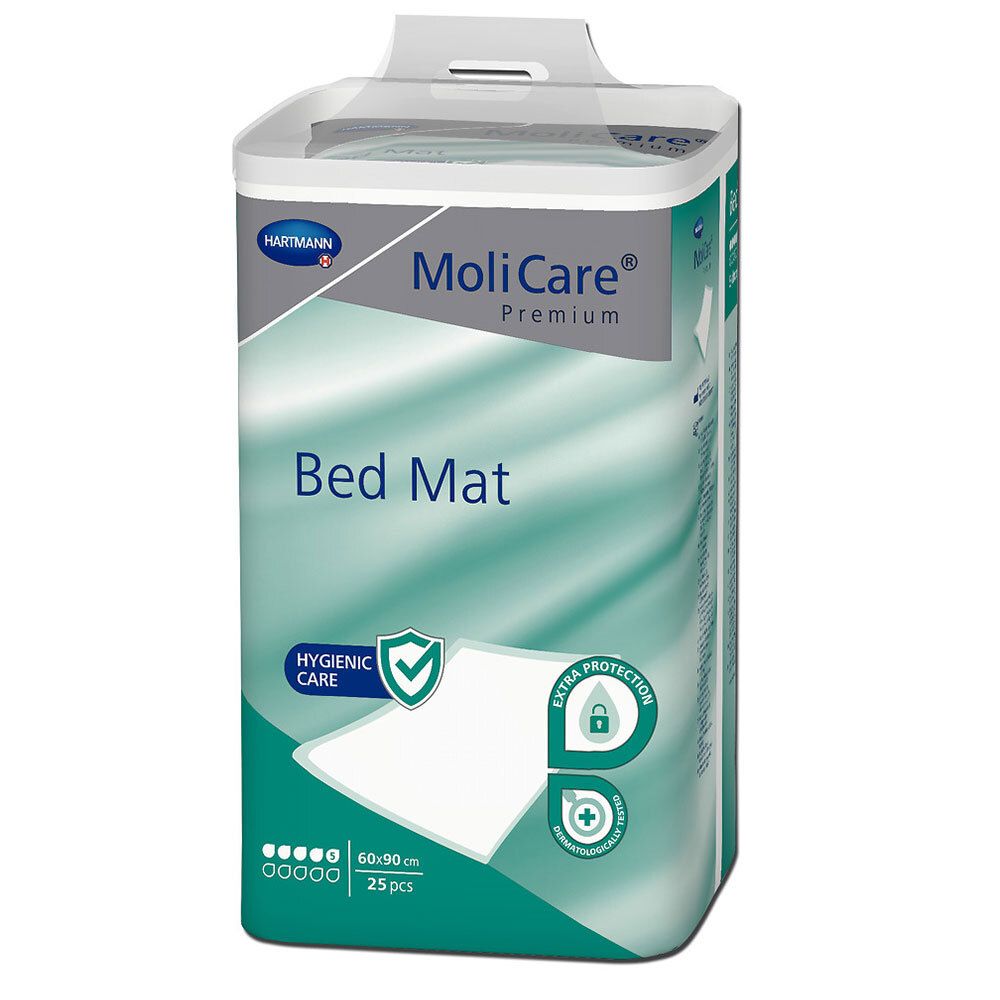 MoliCare Premium Bed Mat 5 Tropfen 60x90 cm ​Bettschutzeinlage mit flüssigkeitsundurchlässiger Folienrückseite