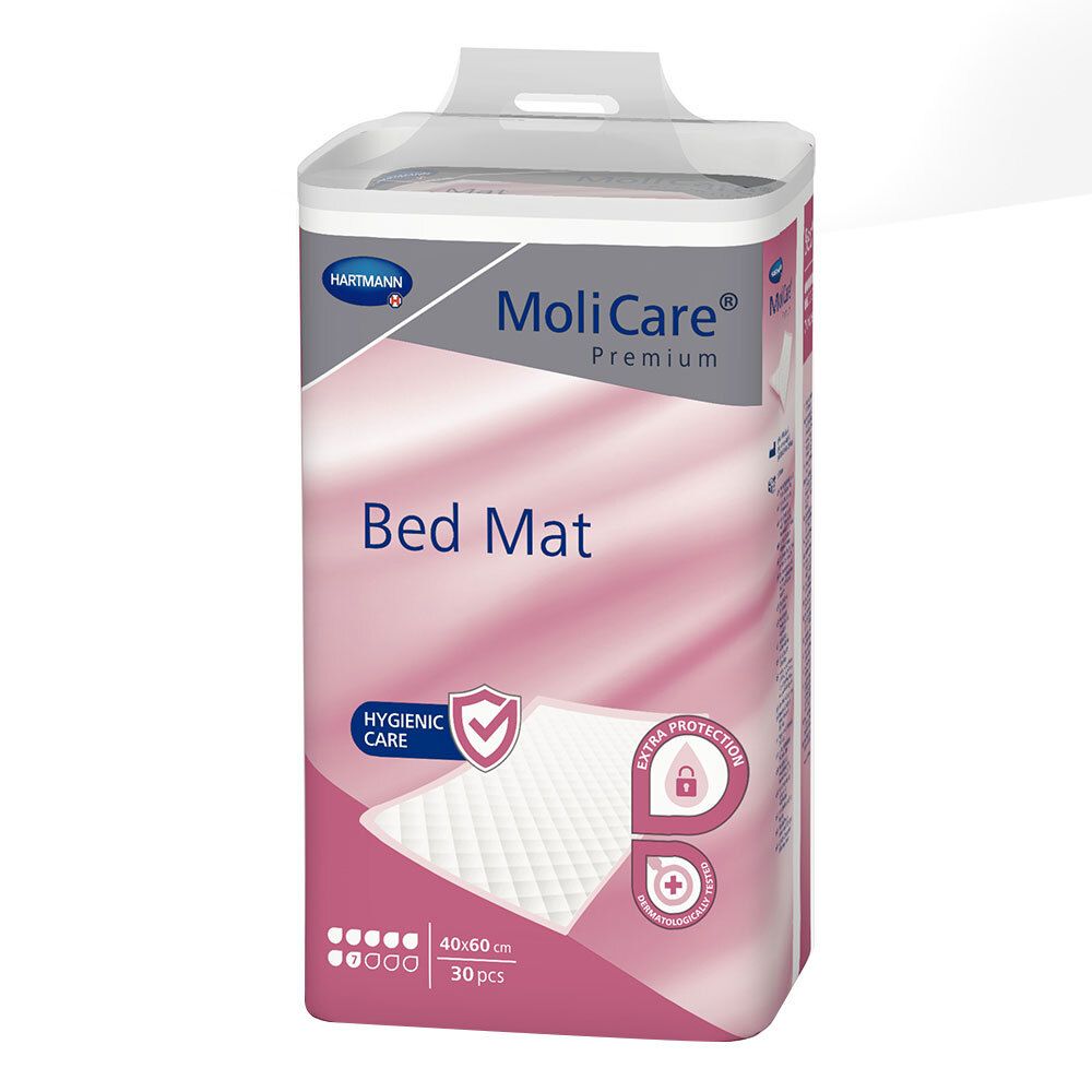 MoliCare Premium Bed Mat 7 Tropfen 40x60 cm ​Bettschutzeinlage mit flüssigkeitsundurchlässiger Folienrückseite