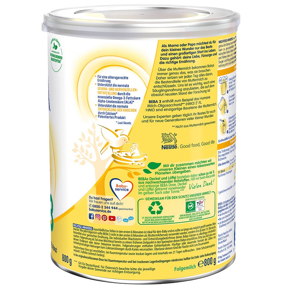 Nestlé BEBA® 3 Folgemilch ab dem 10. Monat
