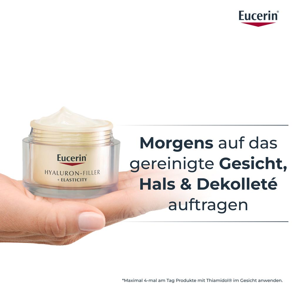 Eucerin® HYALURON-FILLER + ELASTICITY Tagespflege LSF 30 – Gesichtscreme zur Minderung tiefer Falten – Anti-Aging Creme gegen Altersflecken
