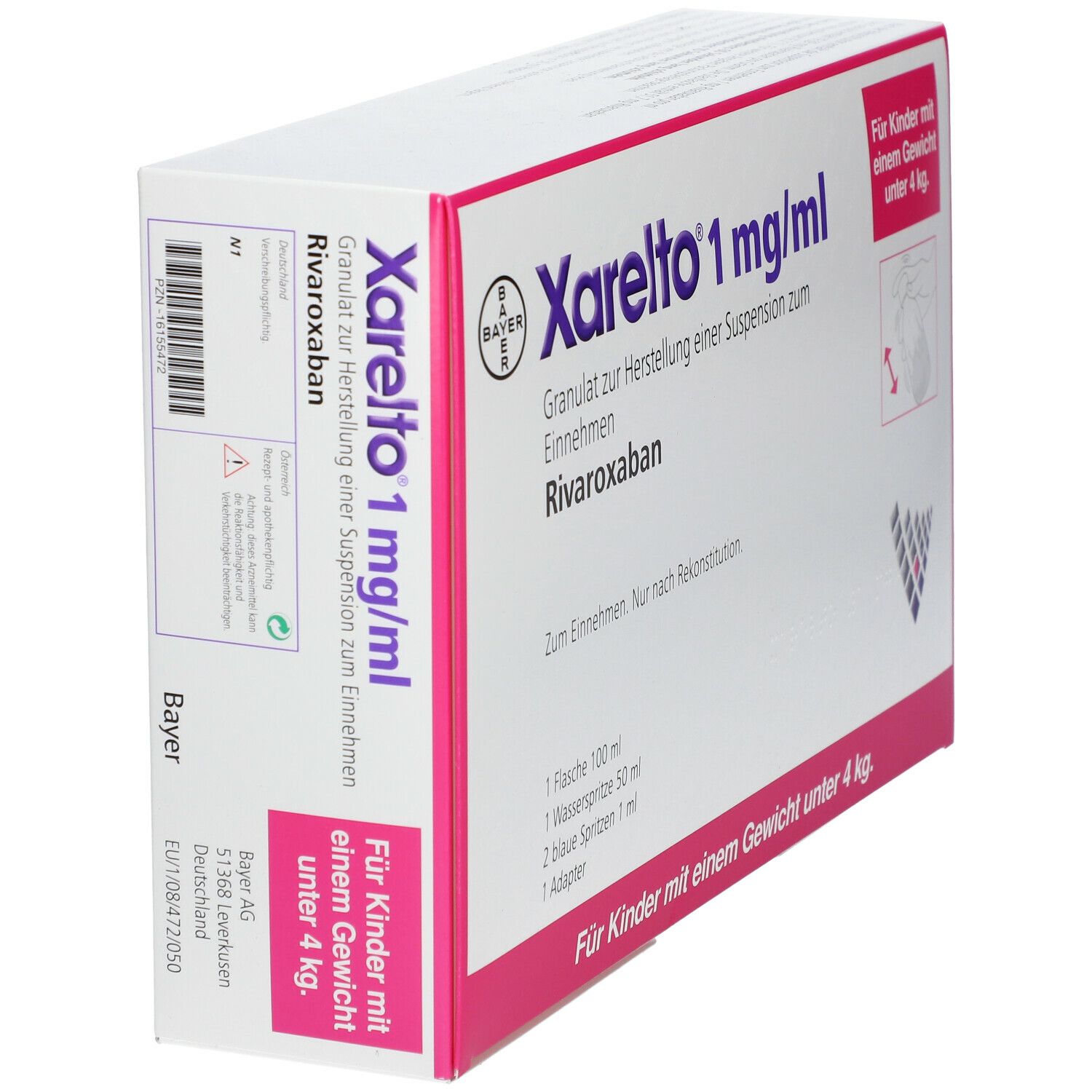 Xarelto 1 mg/ml Gran.z.Susp.-Herstell. unter 4 kg 100 ml Granulat zur Herstellung einer Susp. zum Einnehmen