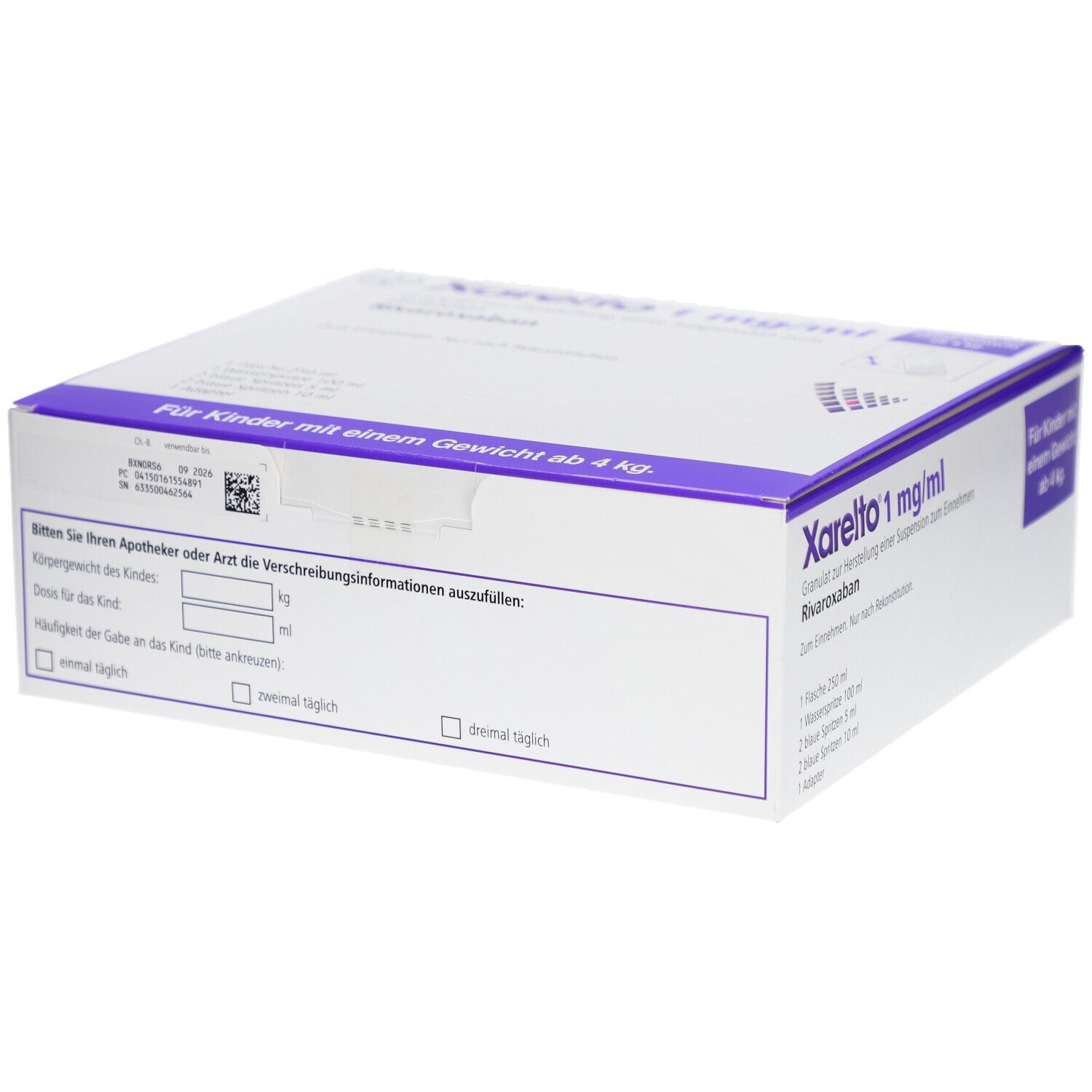 XARELTO 1 mg/ml Gran.z.Susp.-Herstell. ab 4 kg