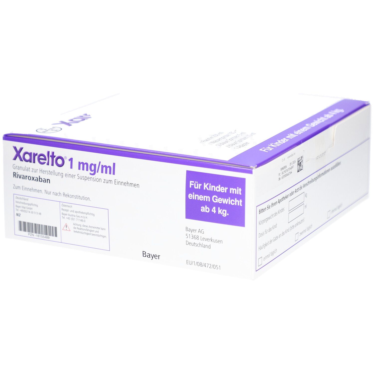 XARELTO 1 mg/ml Gran.z.Susp.-Herstell. ab 4 kg