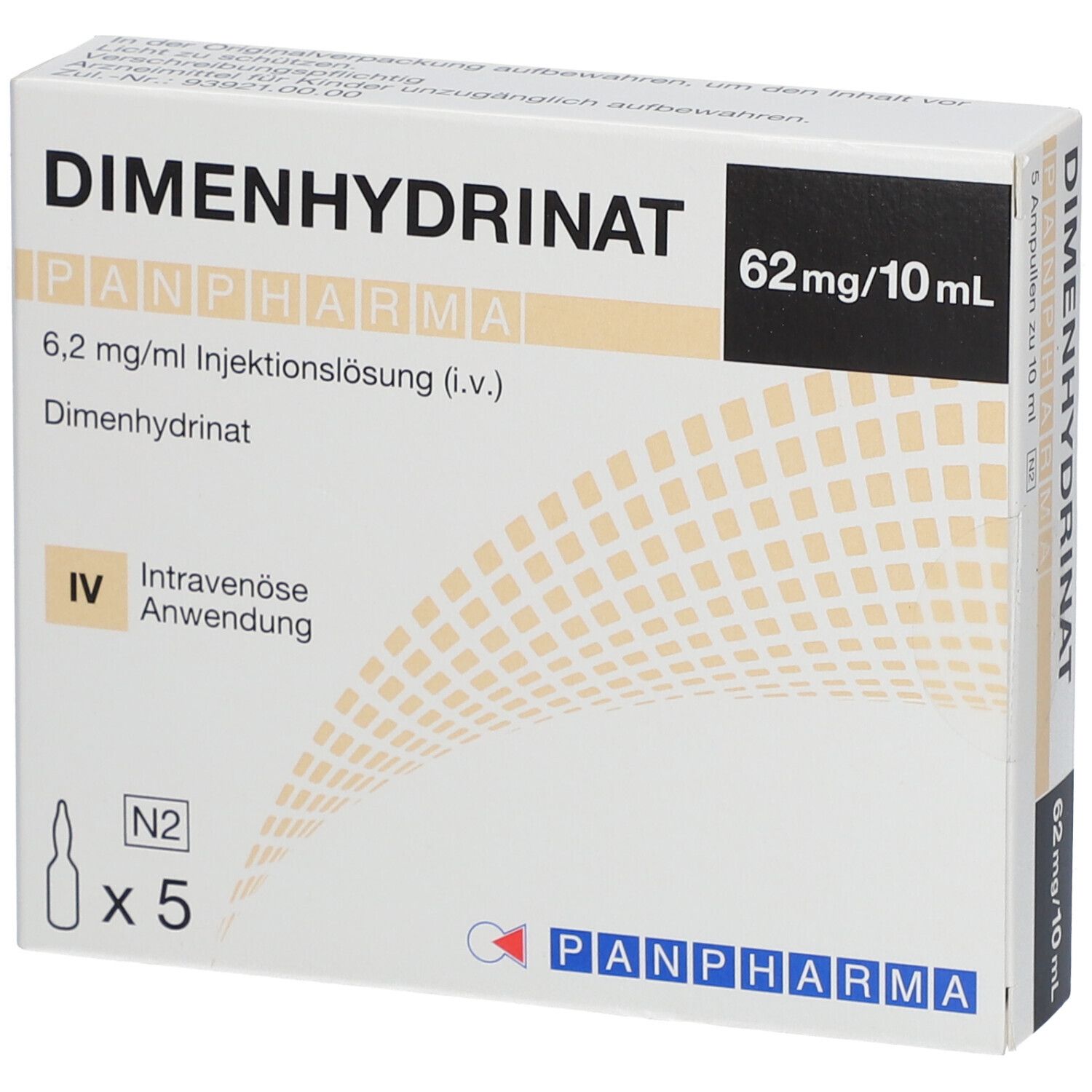 DIMENHYDRINAT PANPHARMA 6,2 mg/ml Inj.-Lsg. i.v.