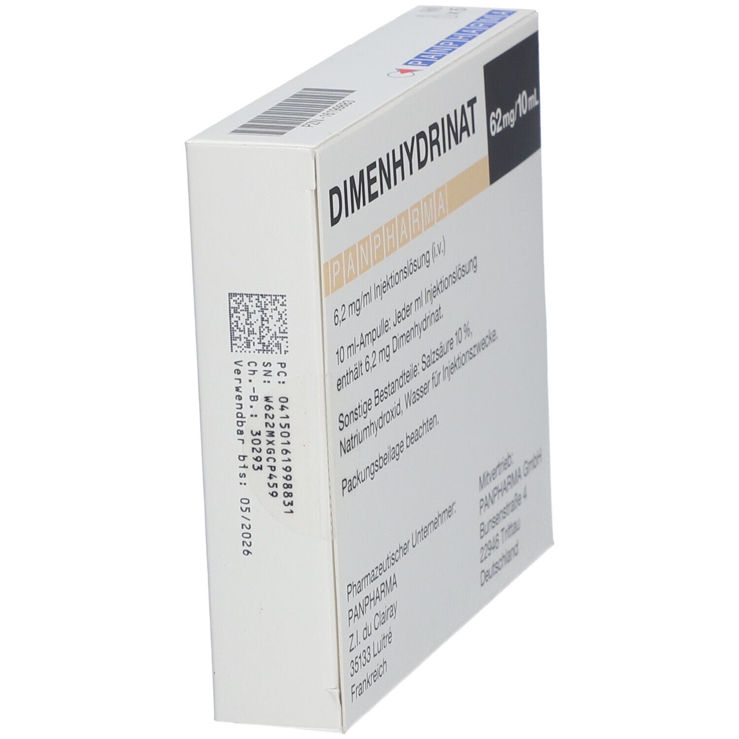DIMENHYDRINAT PANPHARMA 6,2 mg/ml Inj.-Lsg. i.v.