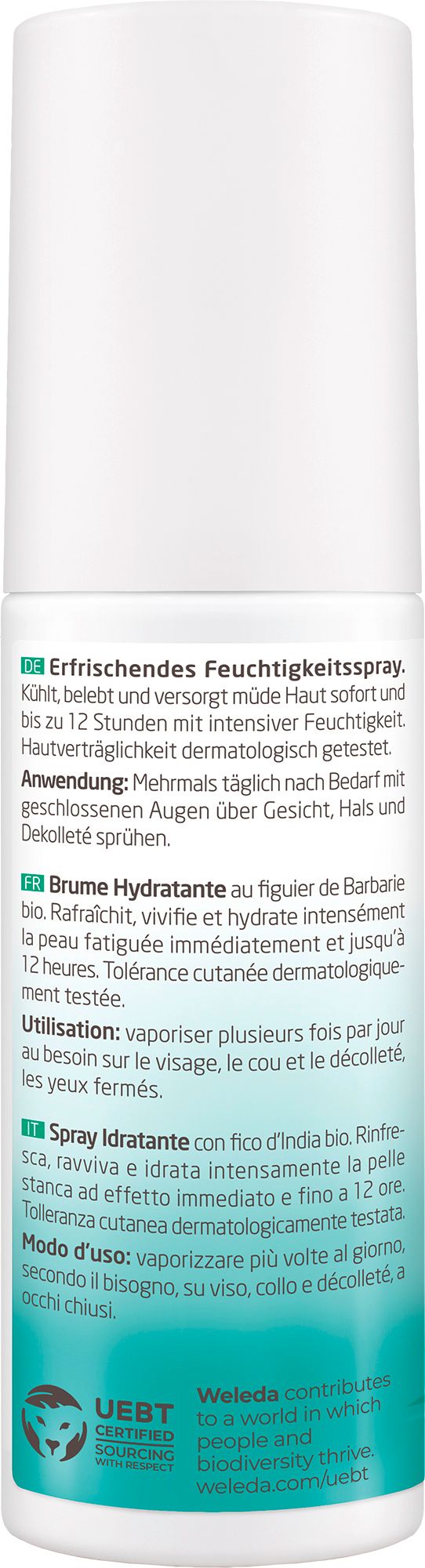 Weleda Feigenkaktus Erfrischendes Feuchtigkeitsspray, wirkt porenverfeinernd, tonisiert. Klebt nicht