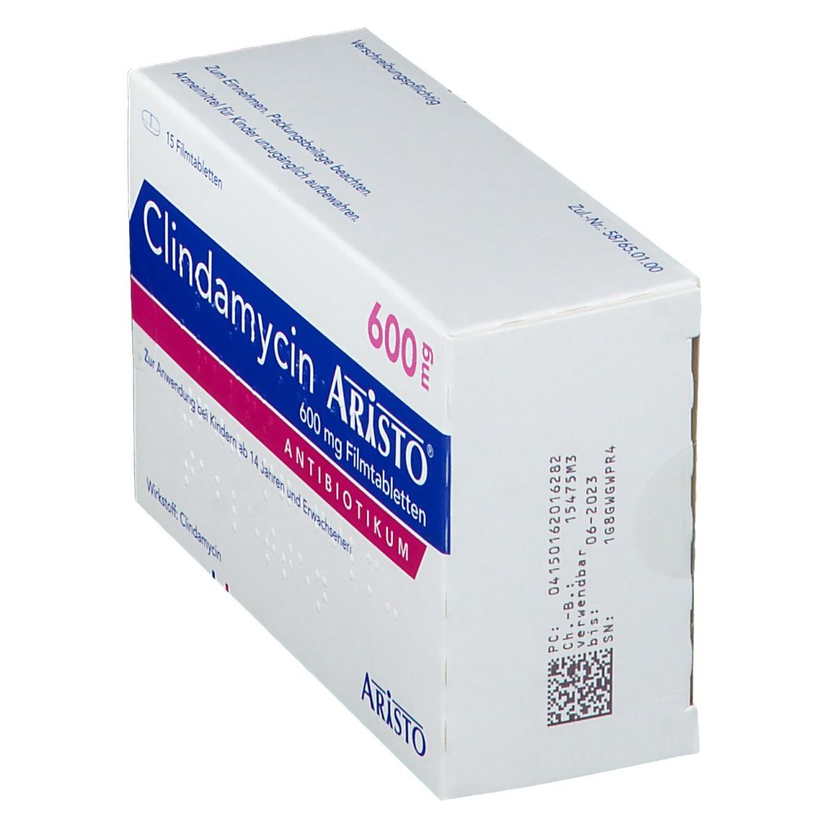 Clindamycin Aristo 600 mg Filmtabletten 15 St