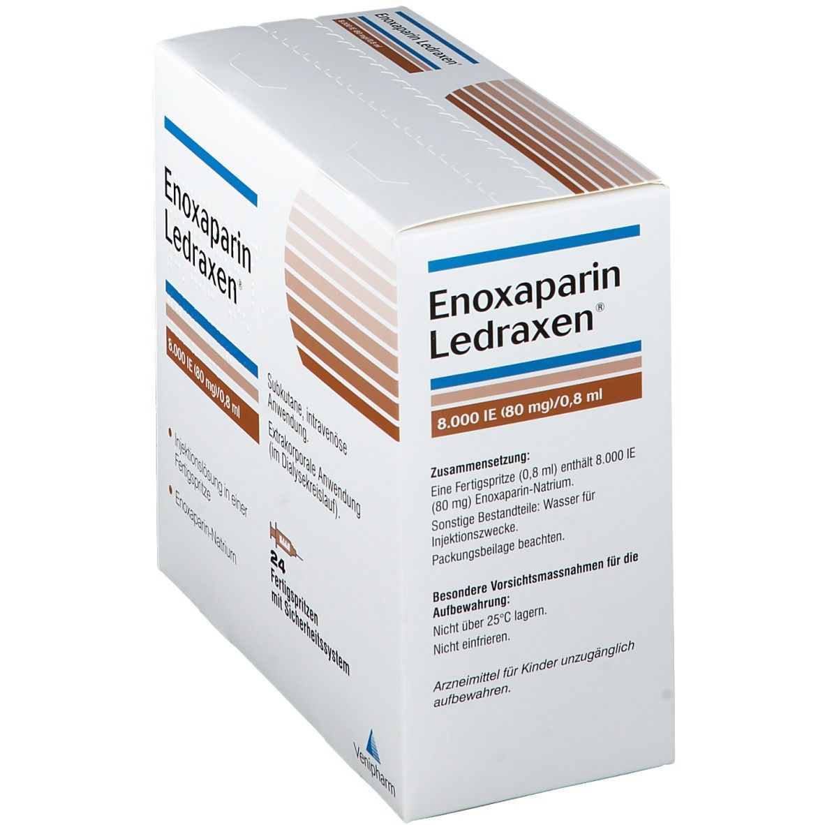 Enoxaparin Ledraxen 8.000 I.e. 80mg/0,8ml IFE 24 St Infusionsemulsion