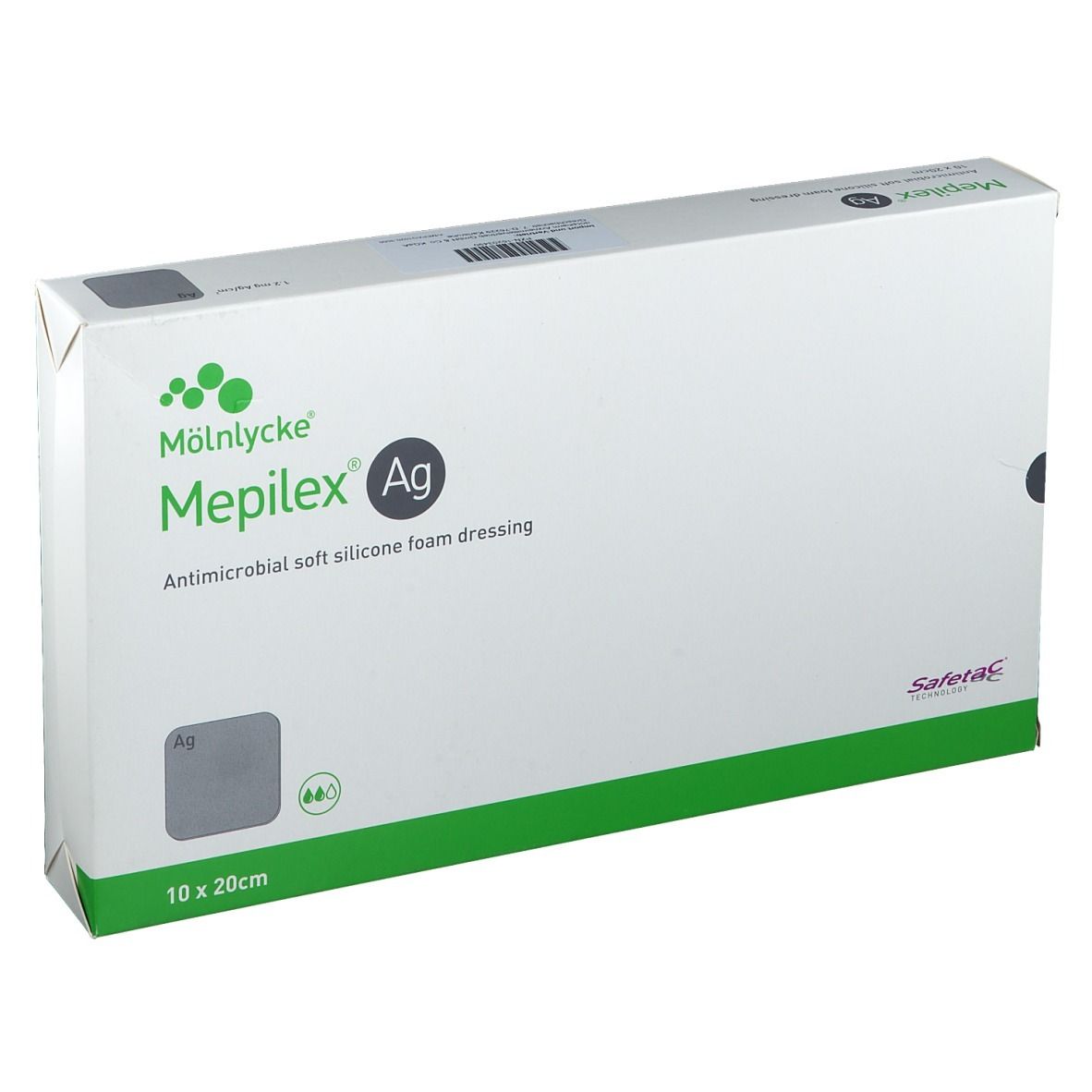 Mepilex: Antimikrobieller Schaumverband, 10 x 20 cm.