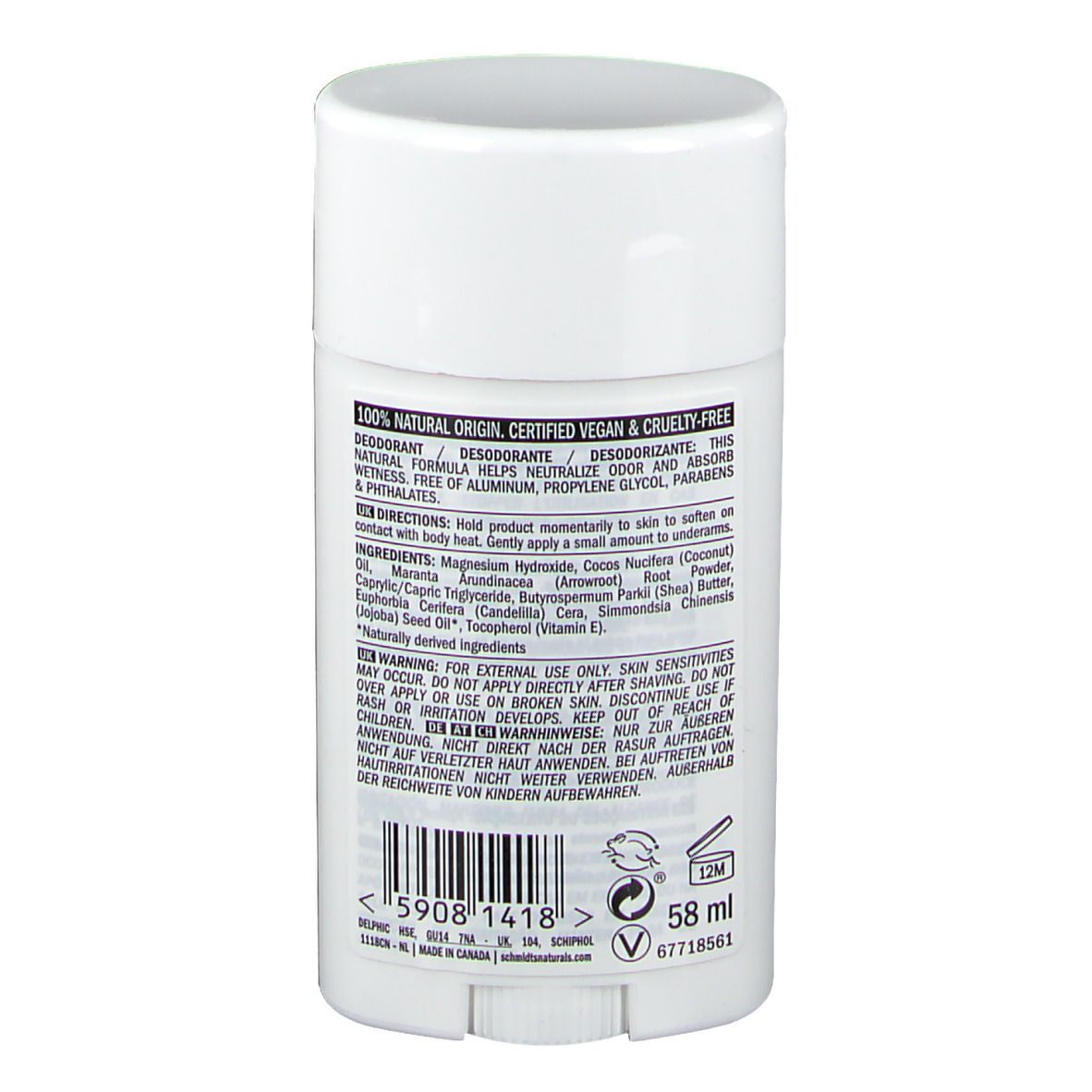 schmidts Fragrance-Free Deodorant