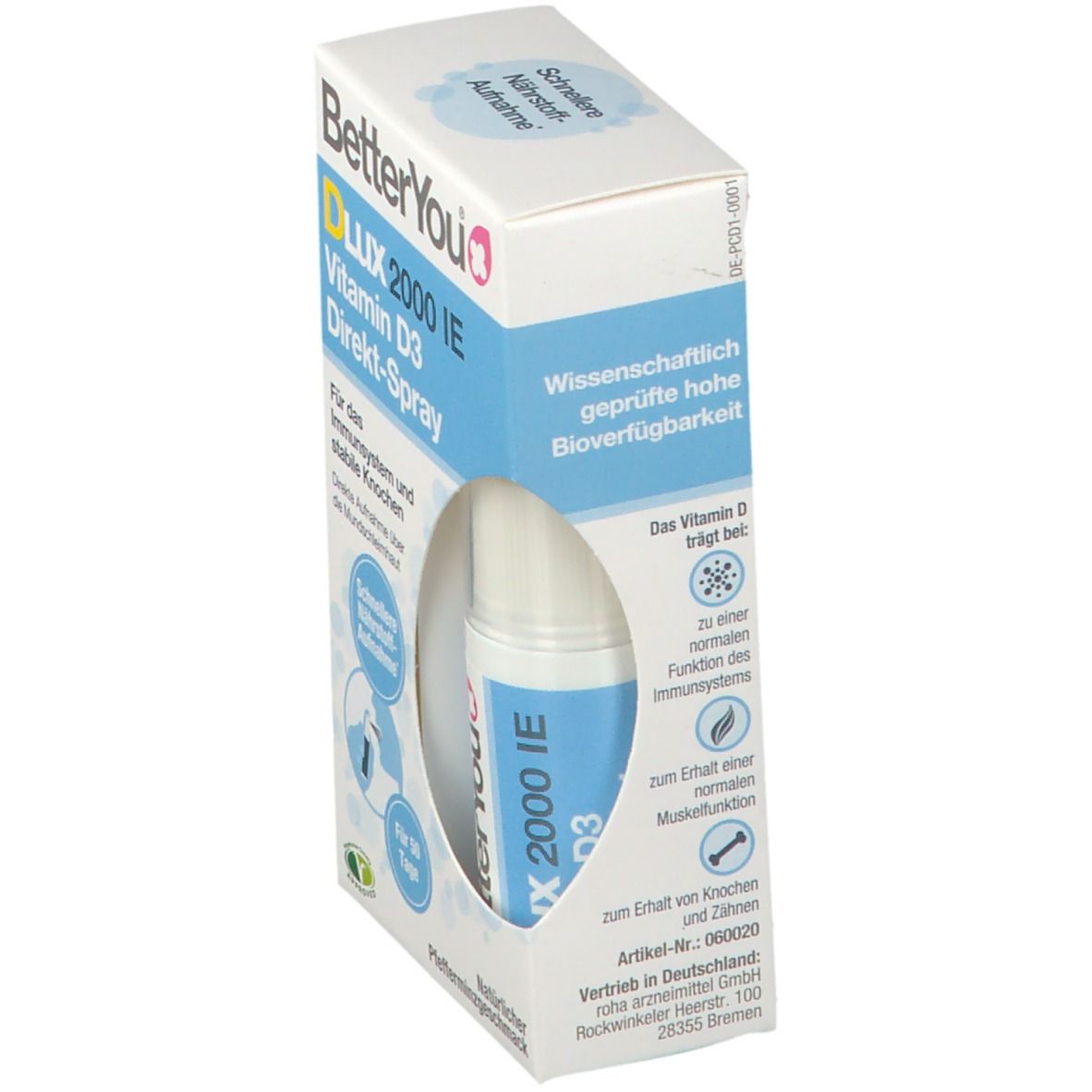 BetterYou® DLUX 2000 IE Vitamin D3 Direkt-Spray