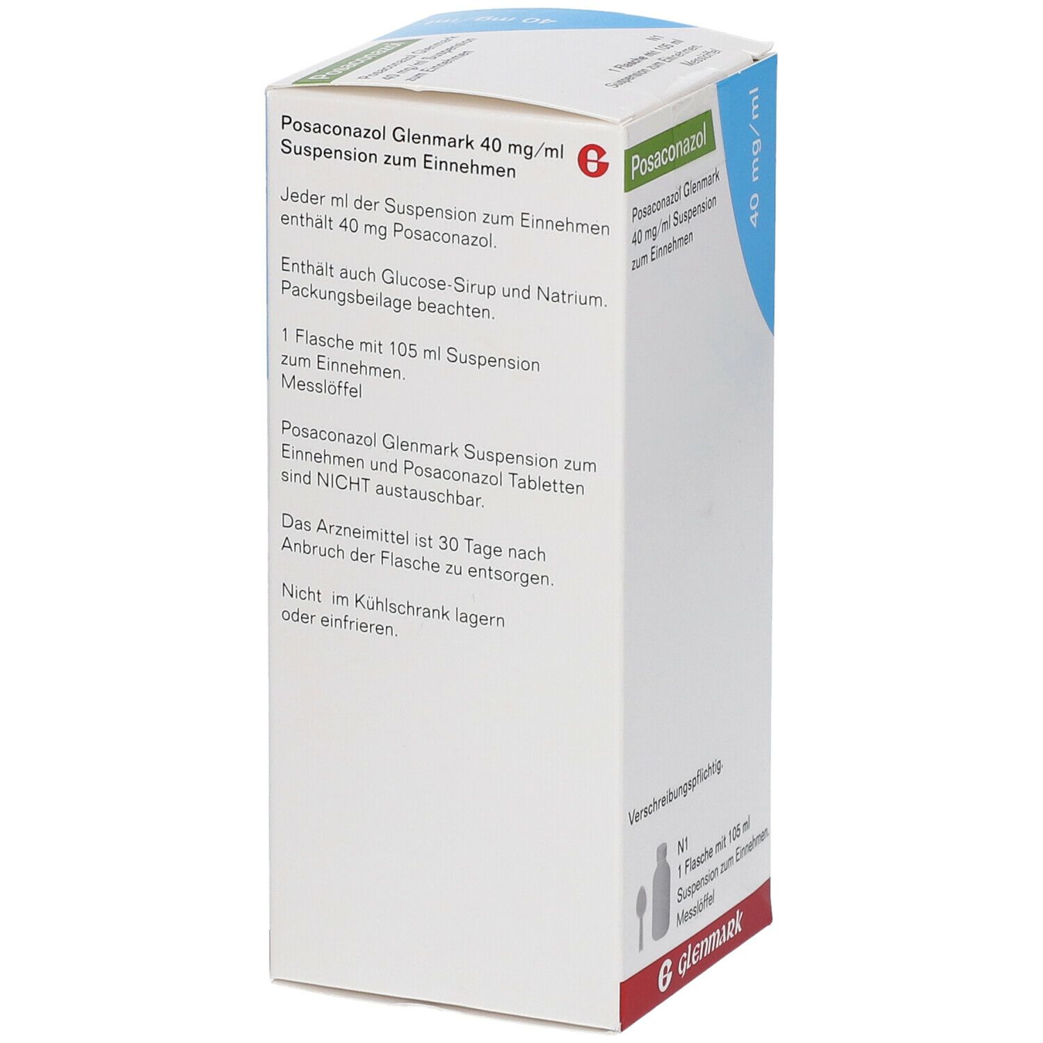 Posaconazol Glenmark 40 mg/ml Suspension z.Einn. 105 ml zum Einnehmen