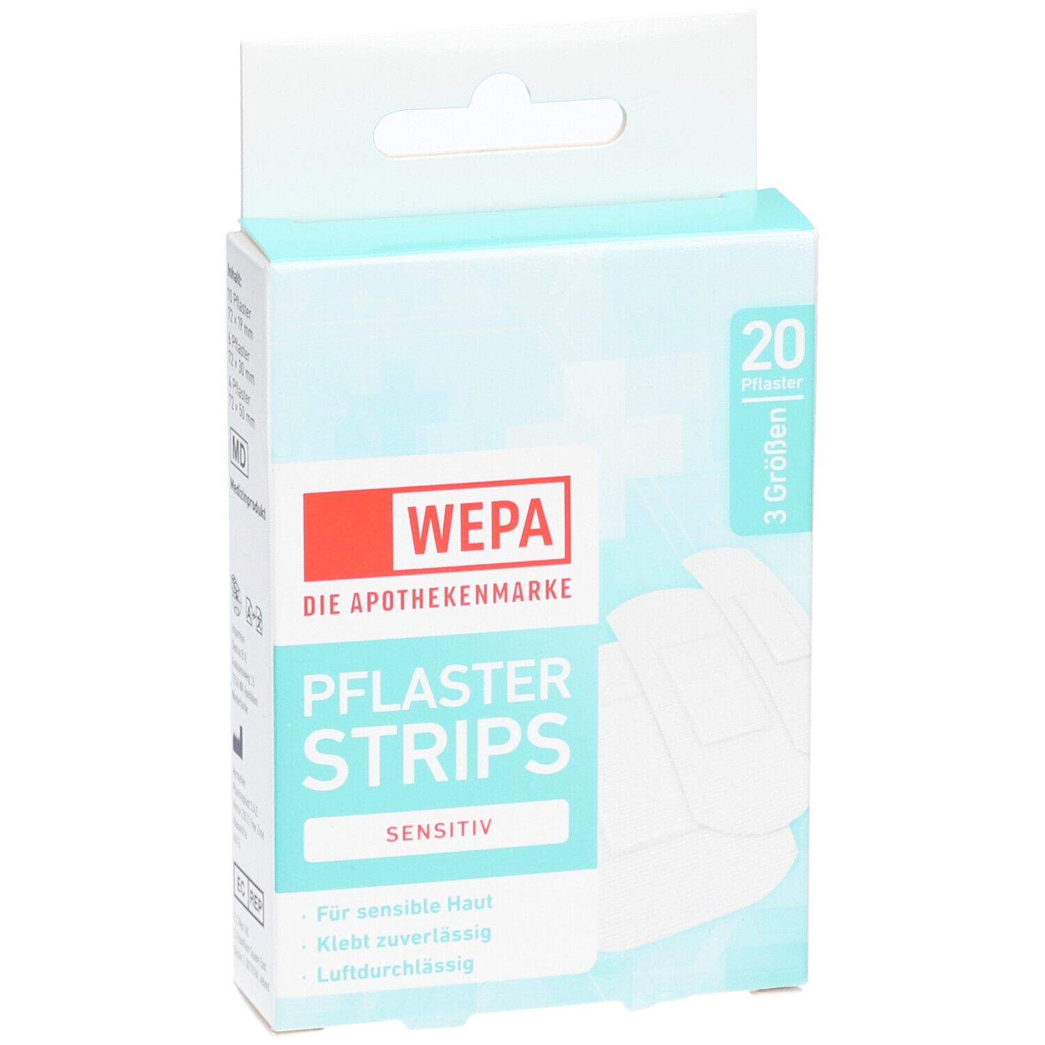 WEPA Pflaster Strips sensitiv 3 Größen