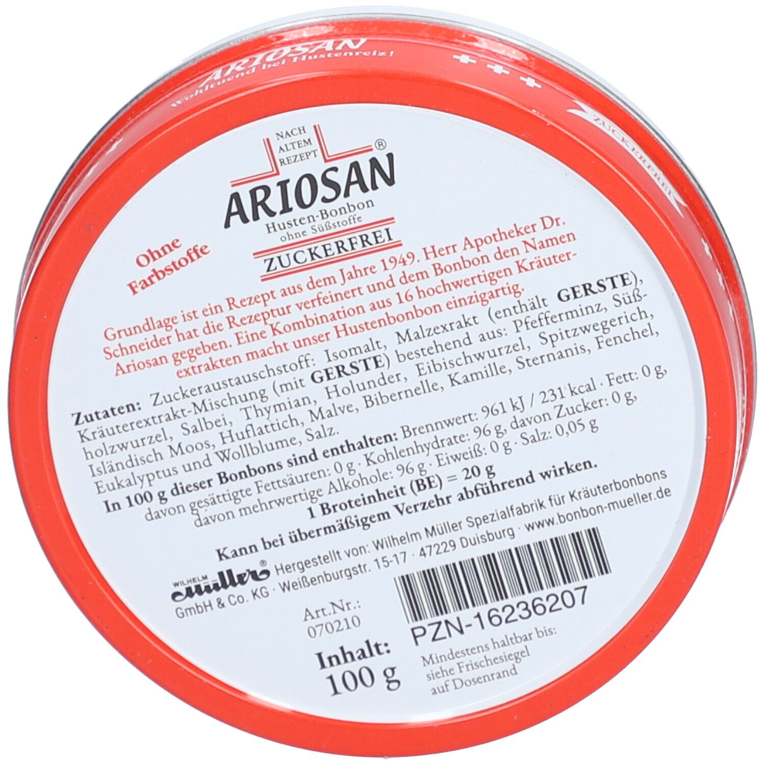 Ariosan Bonbons zuckerfrei Dose 100 g