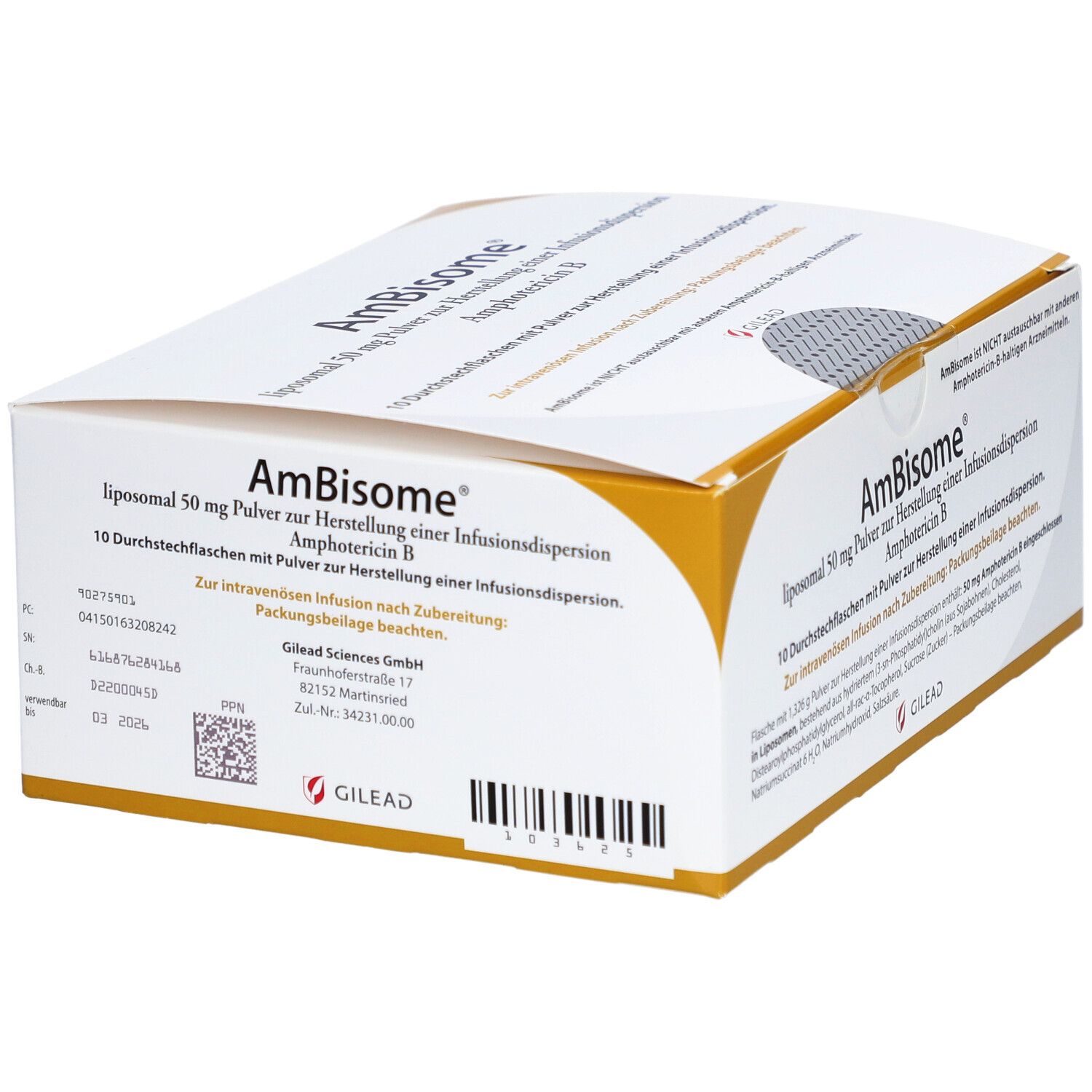 Ambisome liposomal 50 mg P.z.Her.e.Inf.-Dispersion 10 St Pulver zur Herstellung einer Infusionslösung