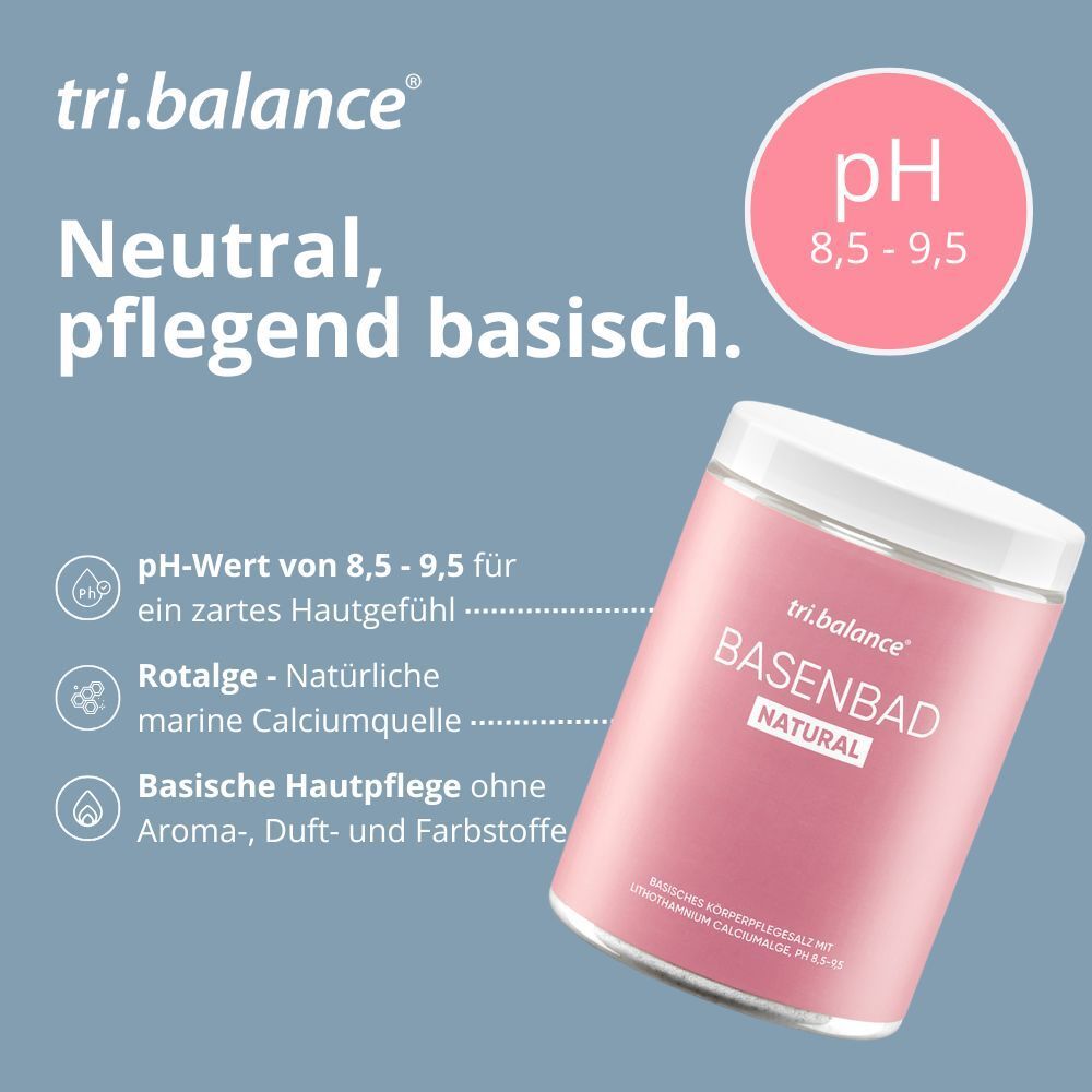 tri.balance® Basenbad NATURAL – Basisches Pflegesalz mit Rotalge