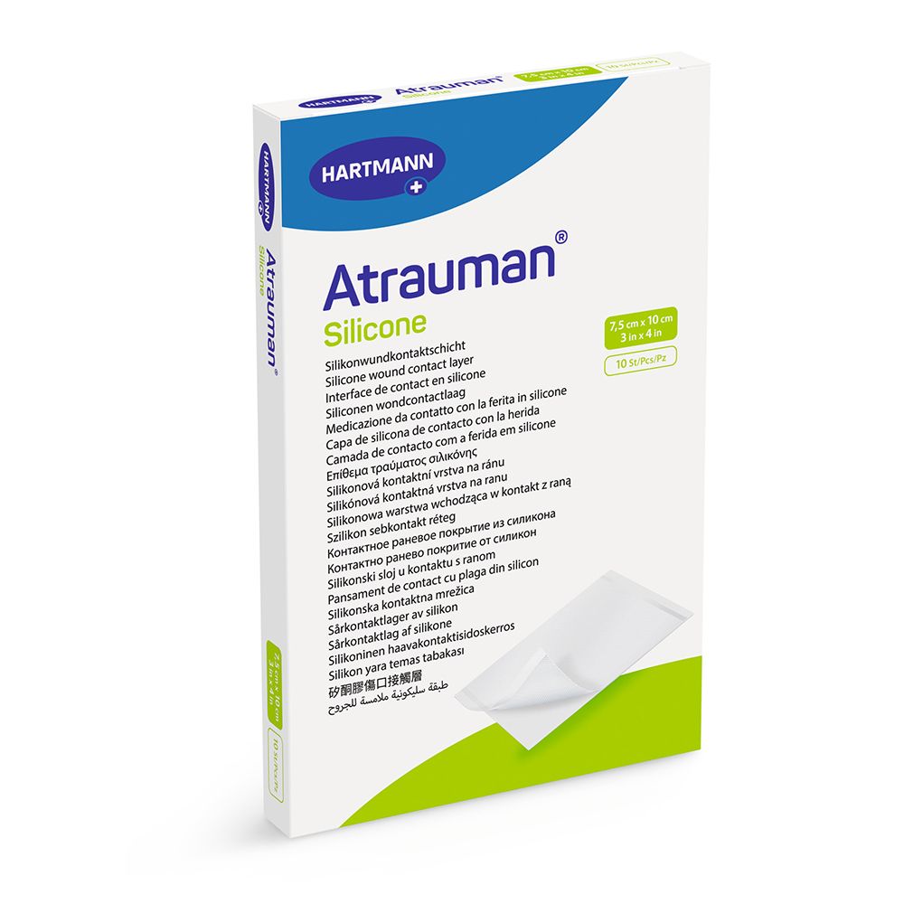 Atrauman Silicone steril 7,5x10 cm Kompressen 10 St