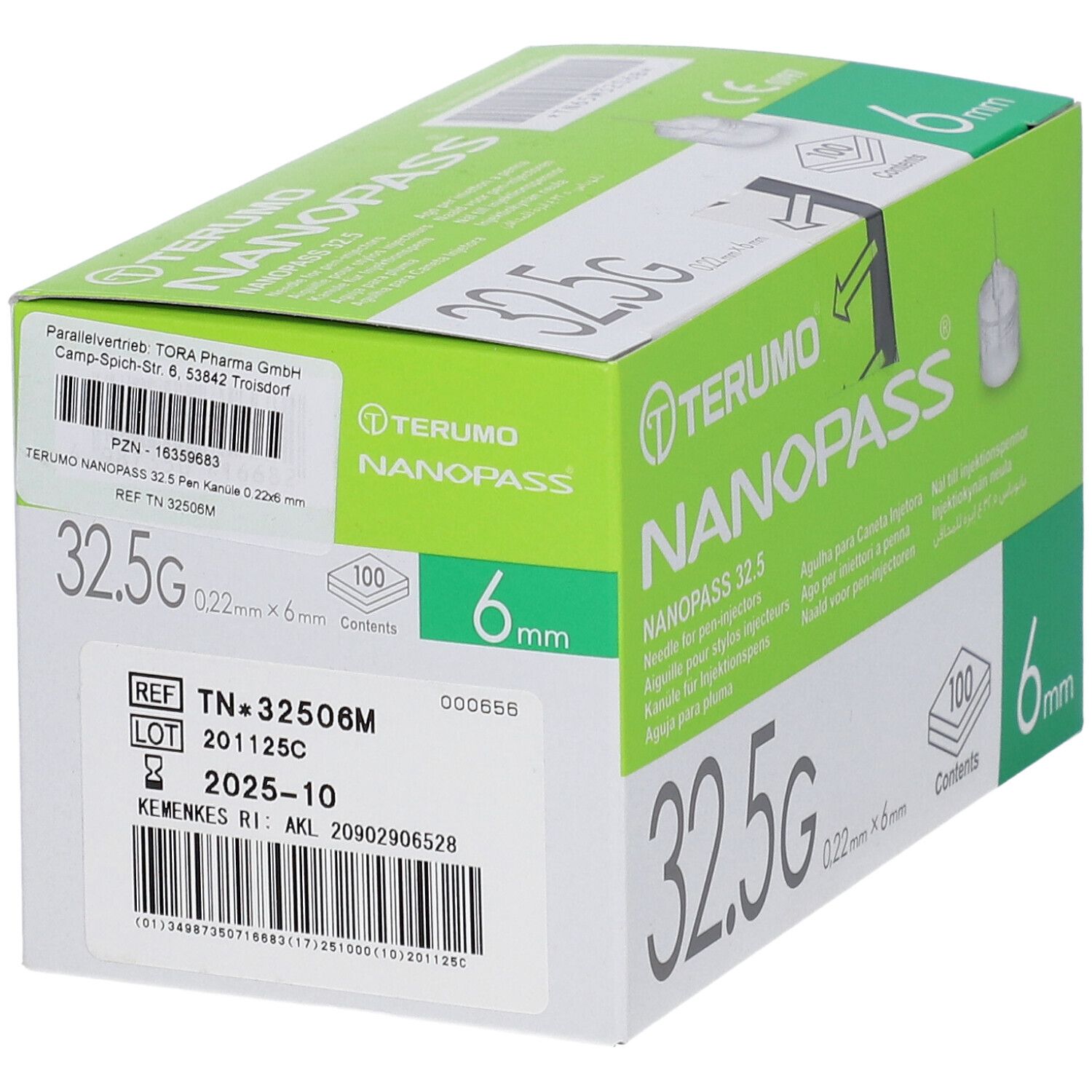 TERUMO Nanopass 32.5G 6mm Pen-Nadeln