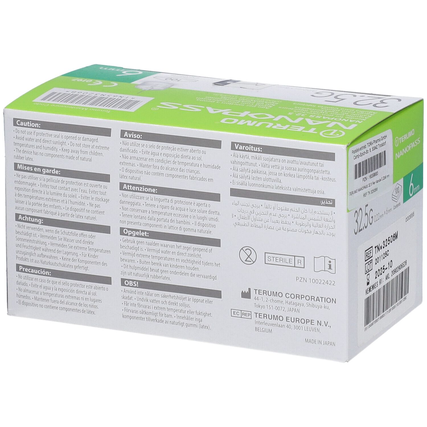 TERUMO Nanopass 32.5G 6mm Pen-Nadeln