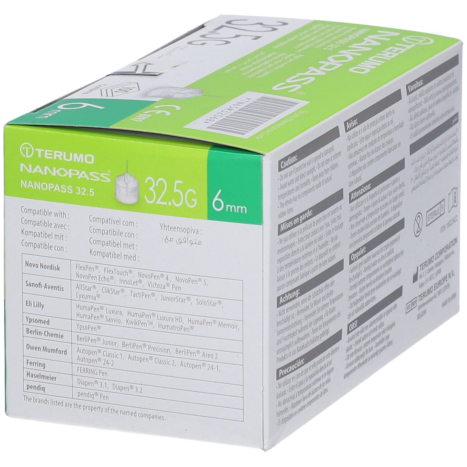 TERUMO Nanopass 32.5G 6mm Pen-Nadeln