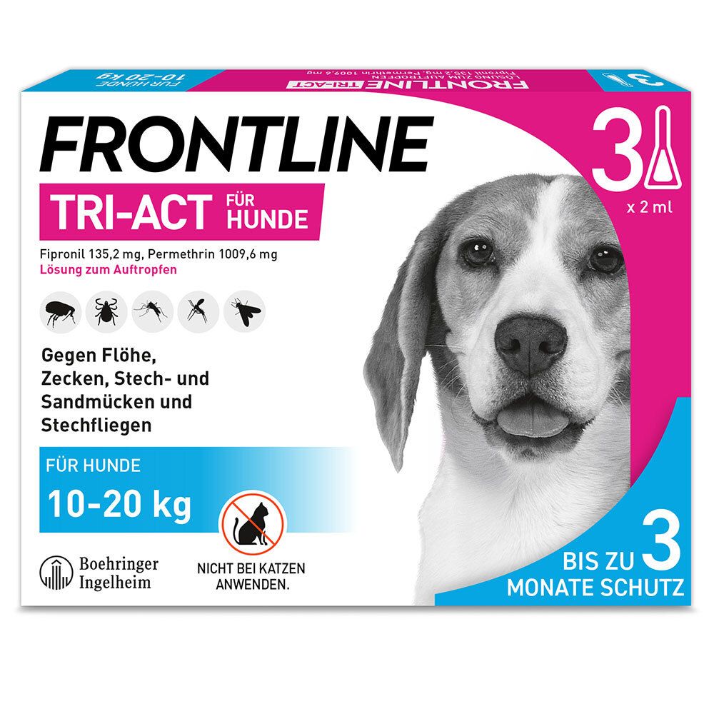 FRONTLINE TRI-ACT® gegen Zecken, Flöhe und fliegende Insekten beim Hund (10-20kg)