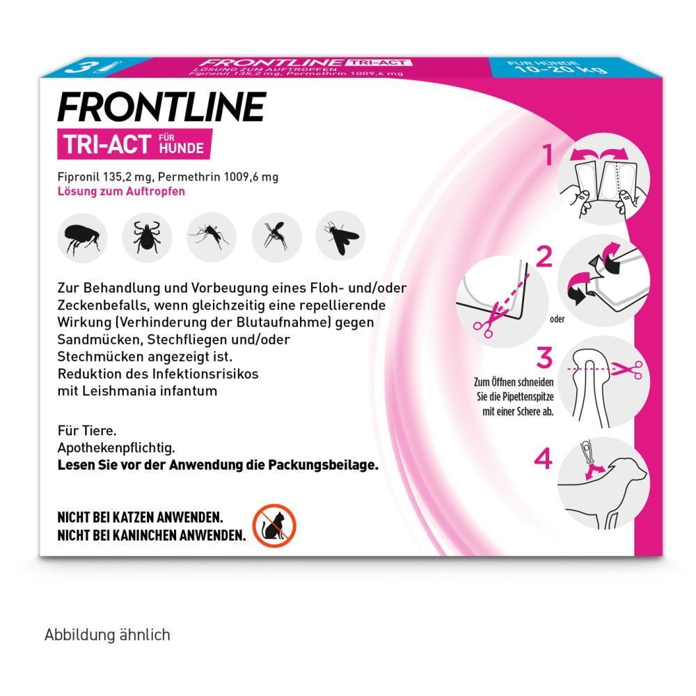 FRONTLINE TRI-ACT® gegen Zecken, Flöhe und fliegende Insekten beim Hund (10-20kg)