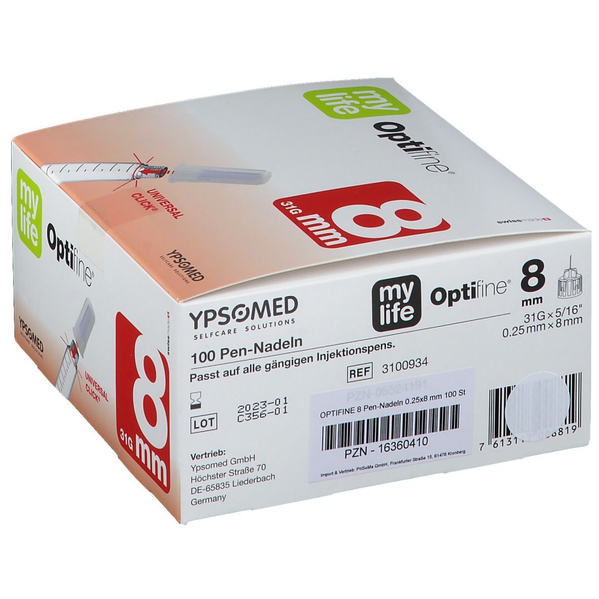 myLife Optifine® Nadeln 8 mm (31G)