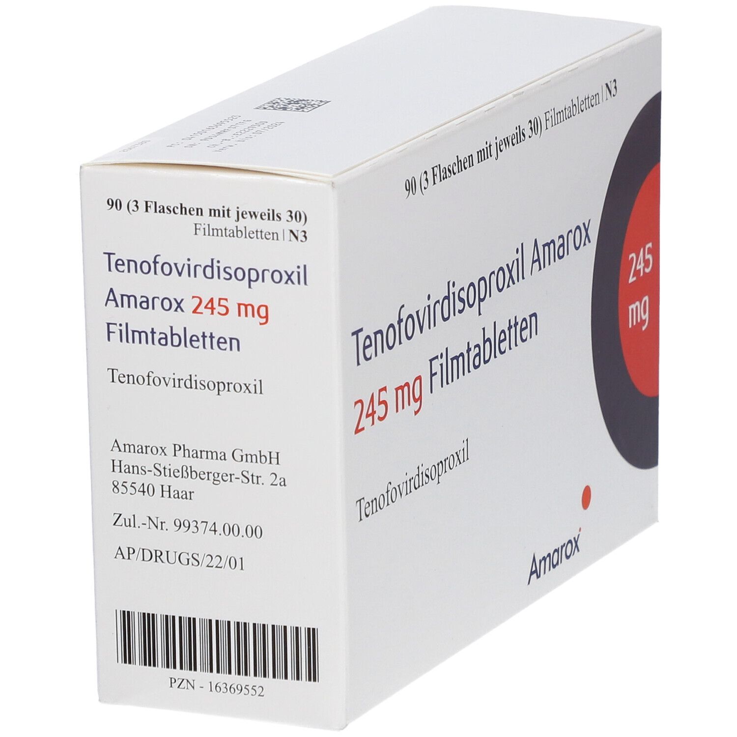 Tenofovirdisoproxil Aristo 245 mg Filmtabletten 90 St