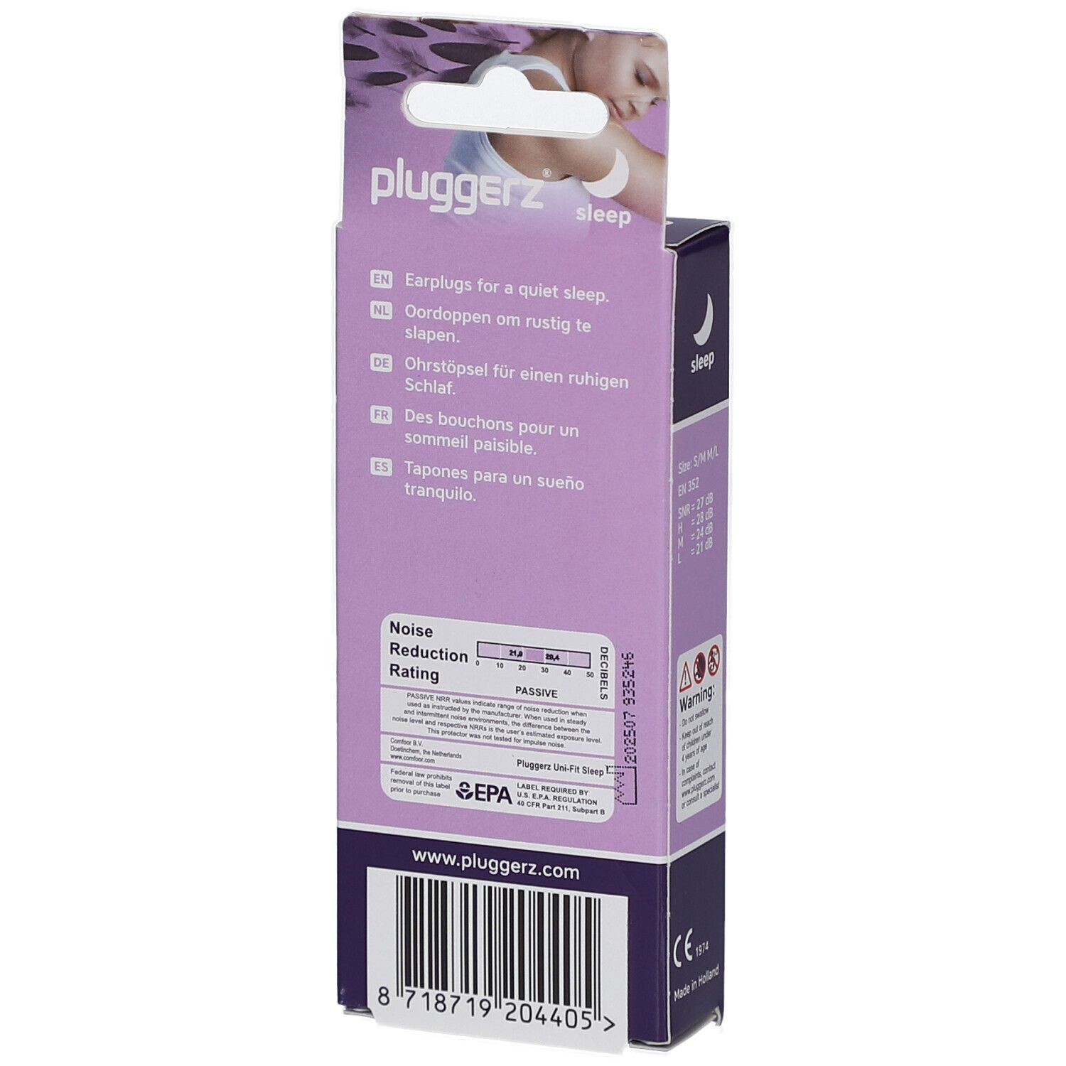 Pluggerz Uni-Fit Sleep geräuschunterdrückende Ohrstöpsel