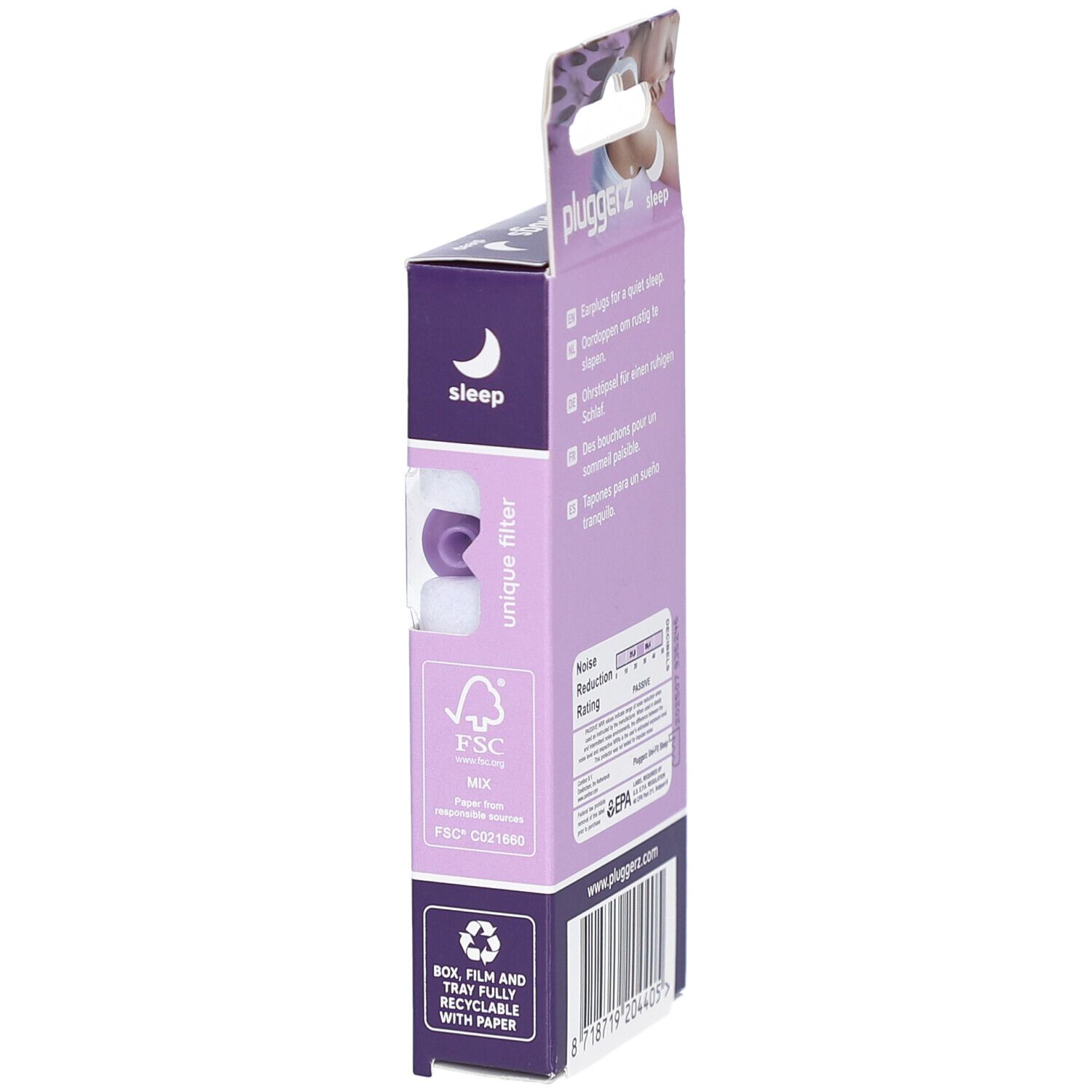 Pluggerz Uni-Fit Sleep geräuschunterdrückende Ohrstöpsel