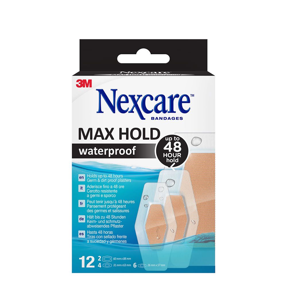 Nexcare Max Hold waterproof Pflasterstrips 3 Grö.