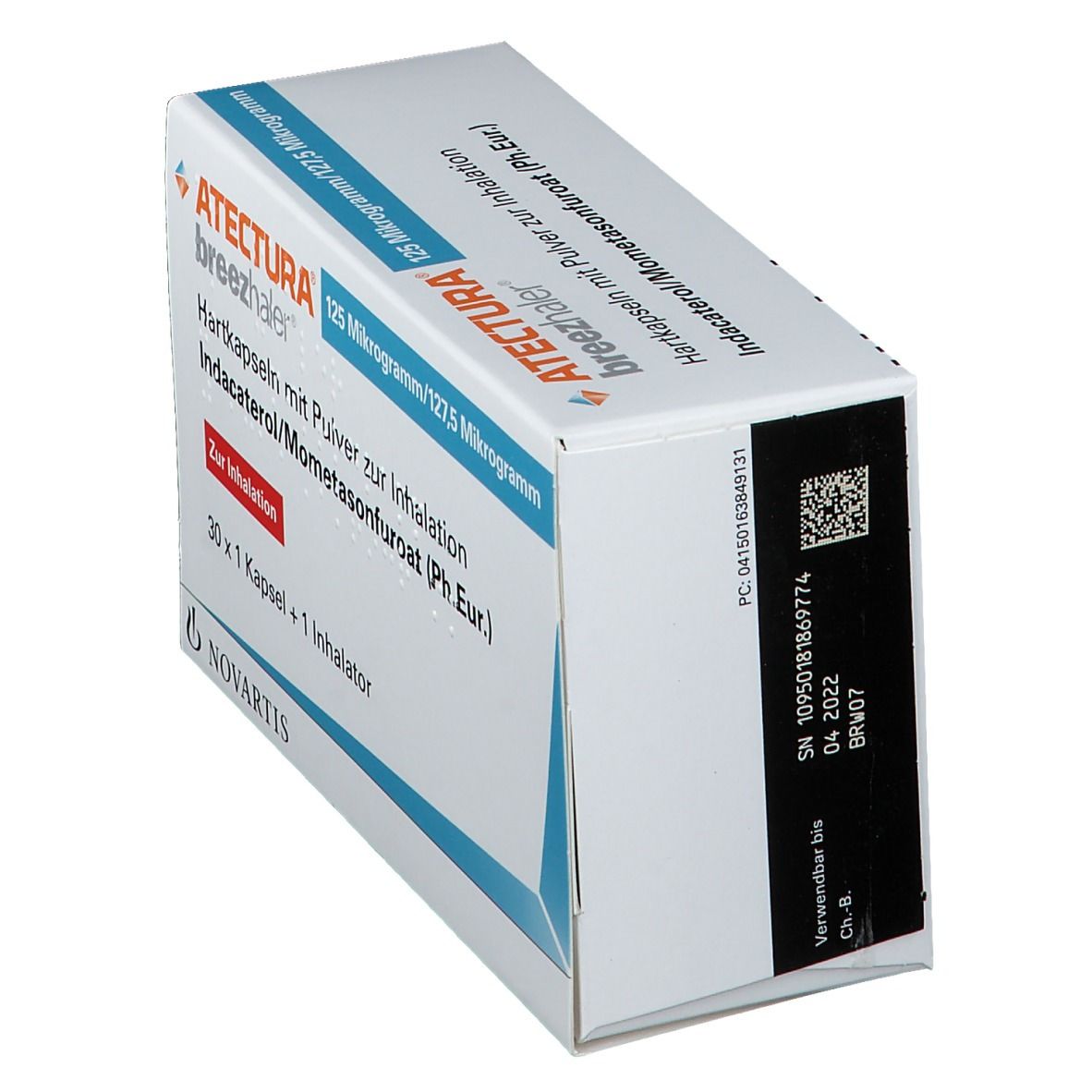 Atectura Breezhaler 125µg/127,5µg Hkp.m.Plv.z.Inh. 30 St Hartkapseln mit Pulver zur Inhalation