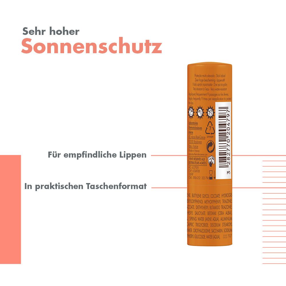 Avène SunSitive Lippen-Sonnenstick LSF 50+ - für empfindliche Lippen