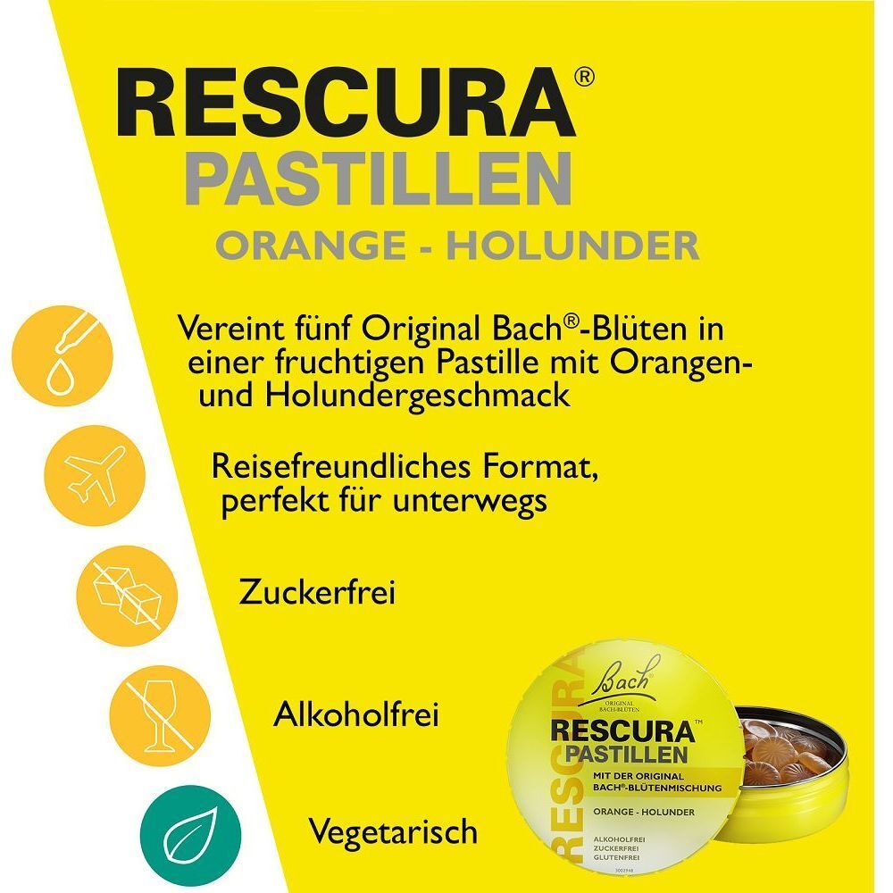 Bachblüten Original Rescura Past.Orange-Holunder 50 g Pastillen