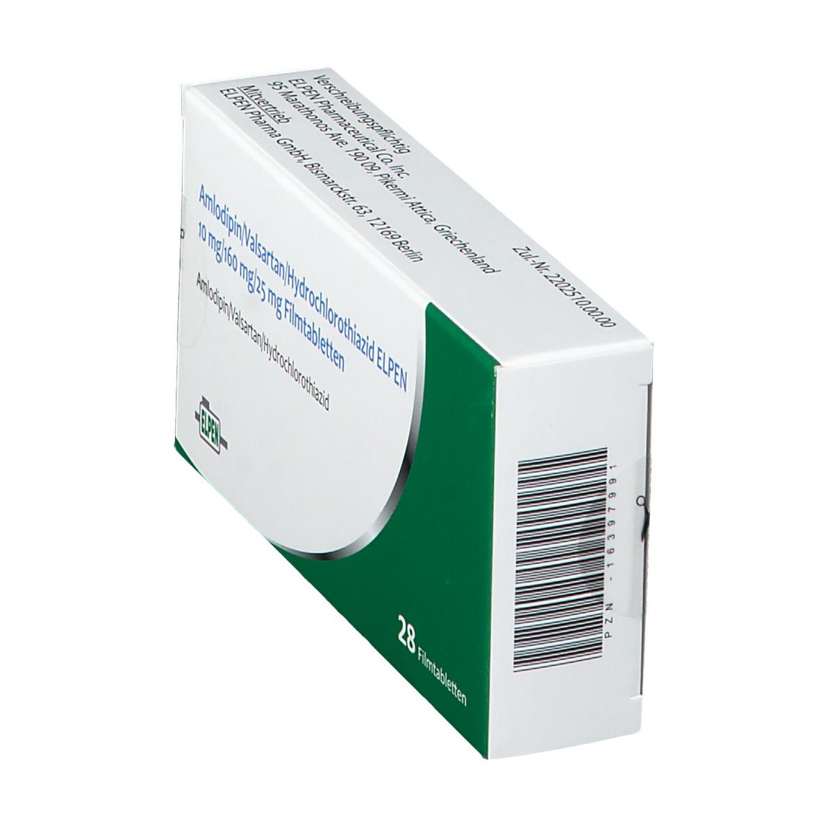 Amlodipin/Valsartan/Hydrochlorothiazid ELPEN 10 mg/160 mg/15 mg