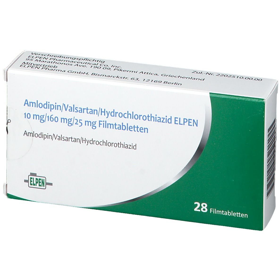 Amlodipin/Valsartan/Hydrochlorothiazid ELPEN 10 mg/160 mg/15 mg