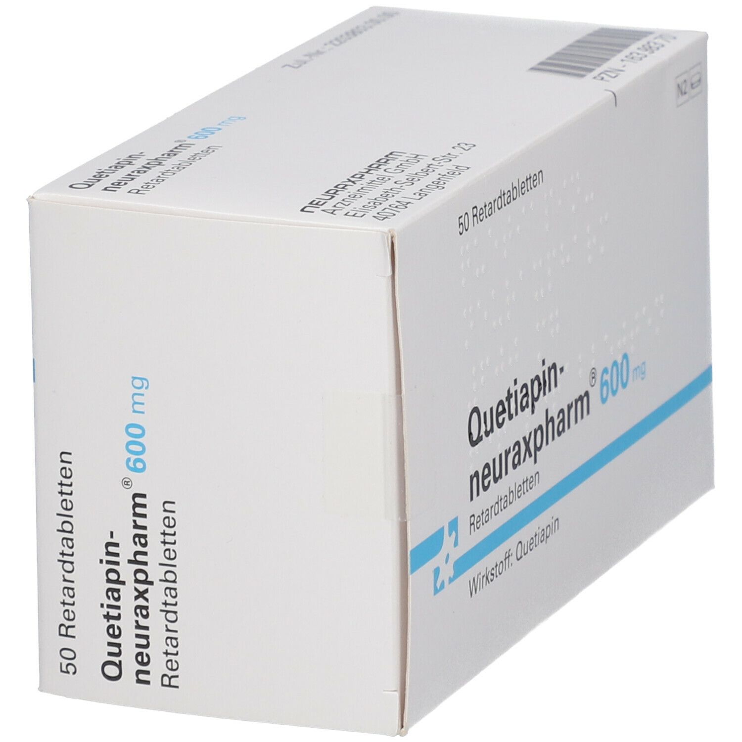 Quetiapin-neuraxpharm® 600 mg 50 St mit dem E-Rezept kaufen - Shop Apotheke