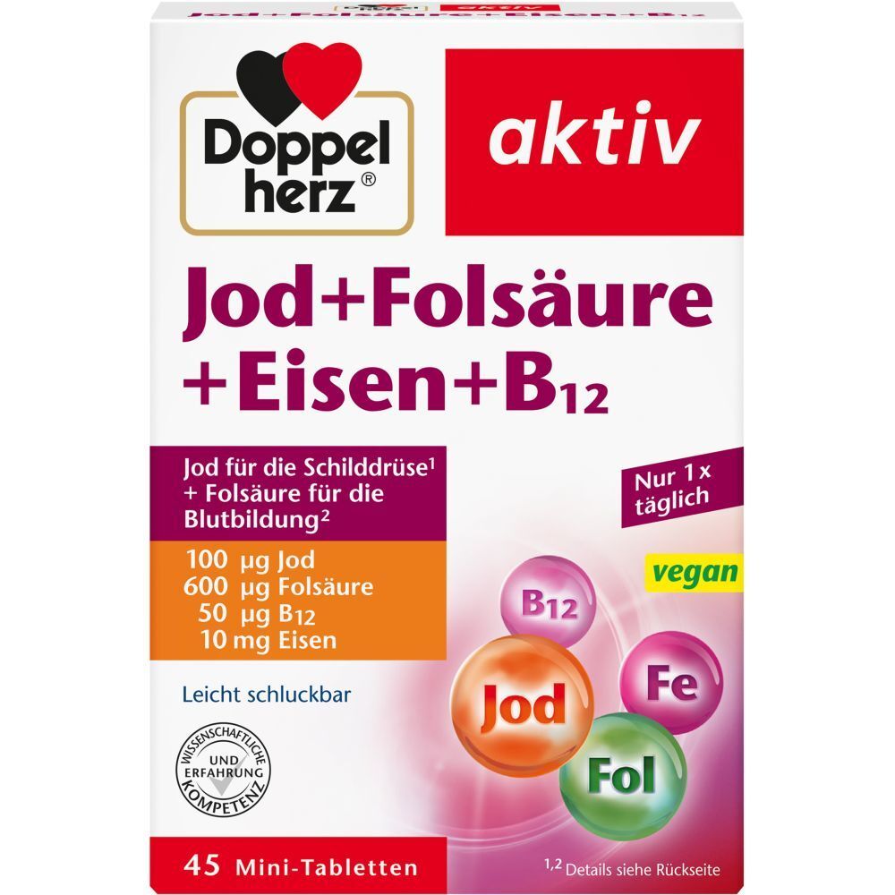 Doppelherz Jod + Folsäure + Eisen + B12