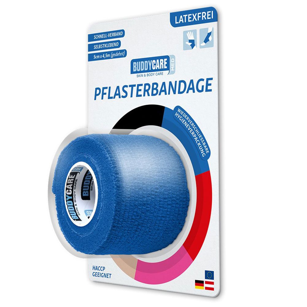 Pflasterbandage latexfrei Buddycare MED blau 1 St Bandage(s)