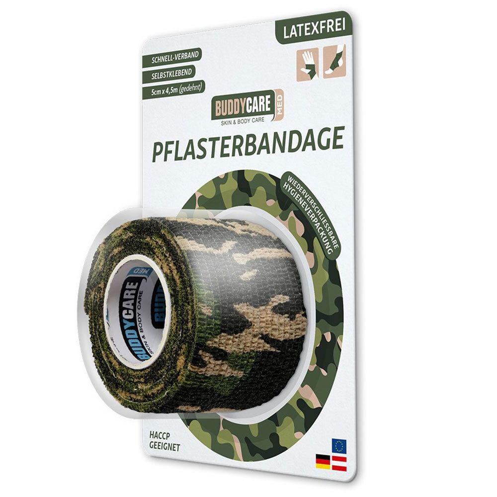 Pflasterbandage latexfrei Buddycare MED grün camo. 1 St Bandage(s)