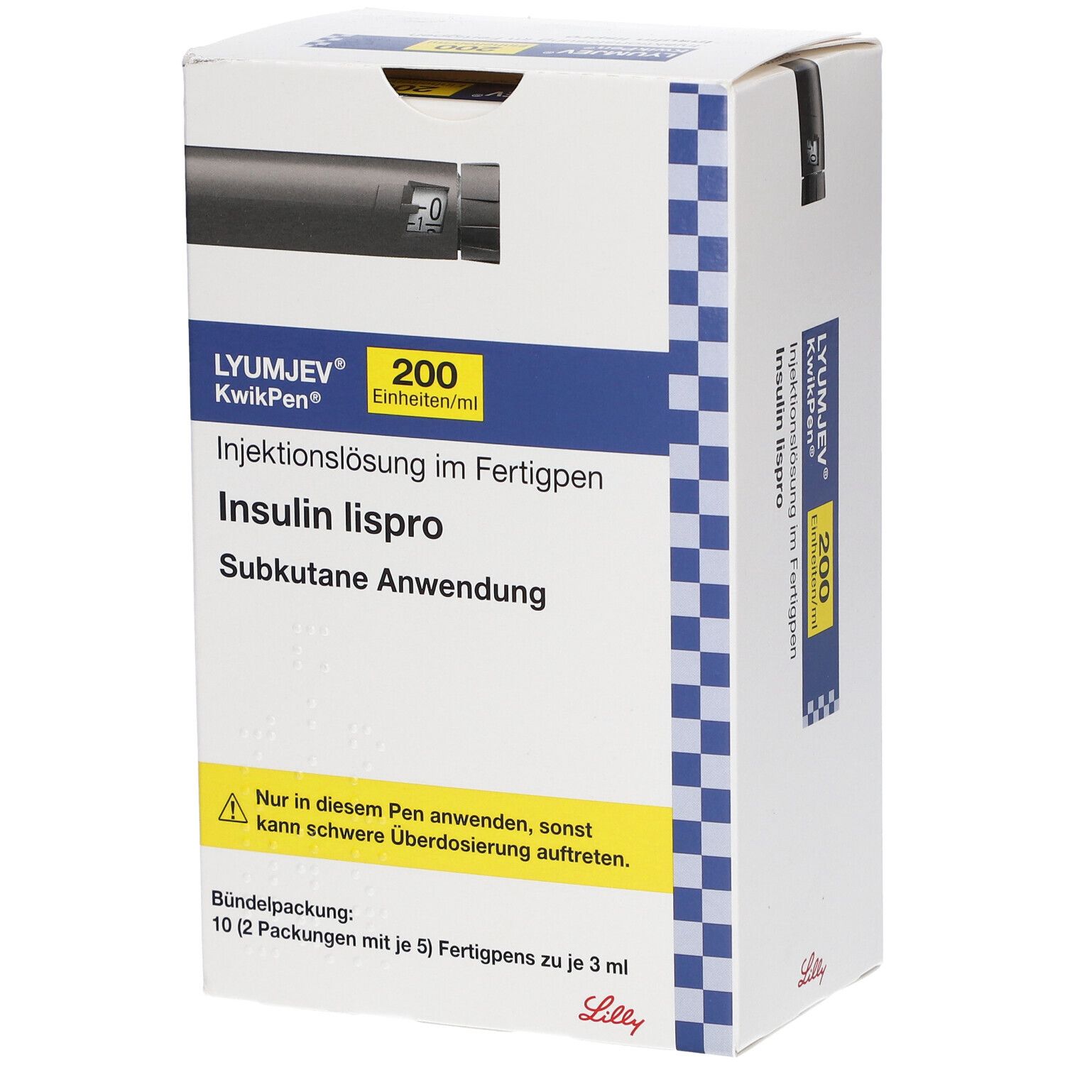 LYUMJEV KwikPen: Fertigpen mit Insulin lispro, 200 Einheiten/ml. Subkutane Anwendung.