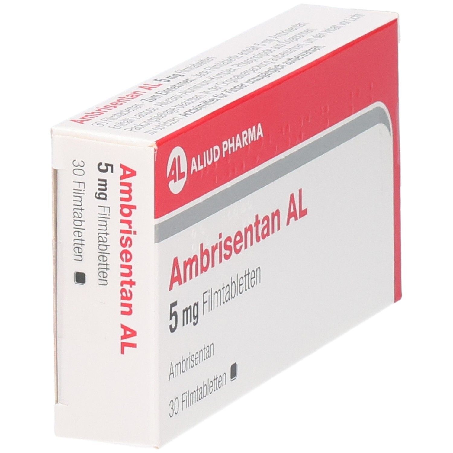 Ambrisentan AL 5 mg Filmtabletten Verpackung, Seitenansicht.