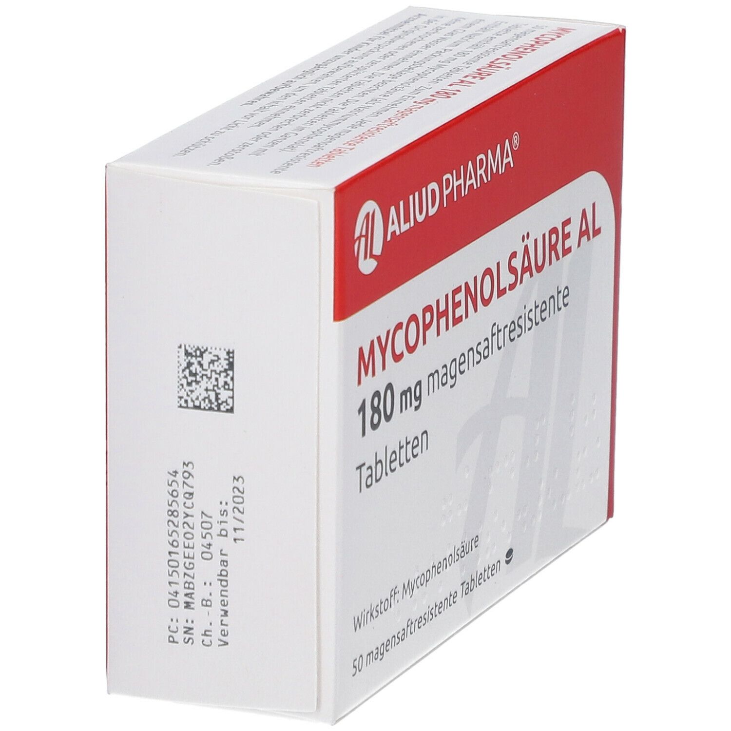 Mycophenolsäure AL 180 mg magensaftres.Tabletten 50 St Tabletten magensaftresistent