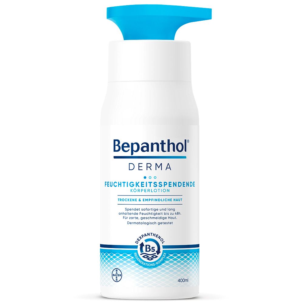Bepanthol® Derma Feuchtigkeitsspendende Körperlotion, Köperpflege für empfindliche und trockene Haut, dermatologisch get
