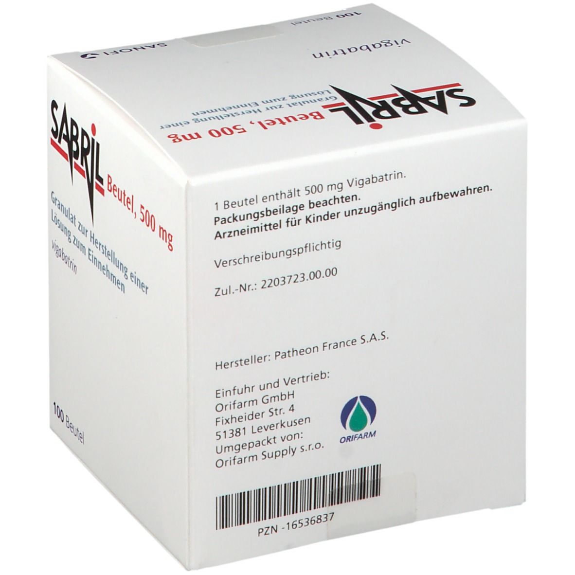 Sabril Beutel 500 mg Granulat